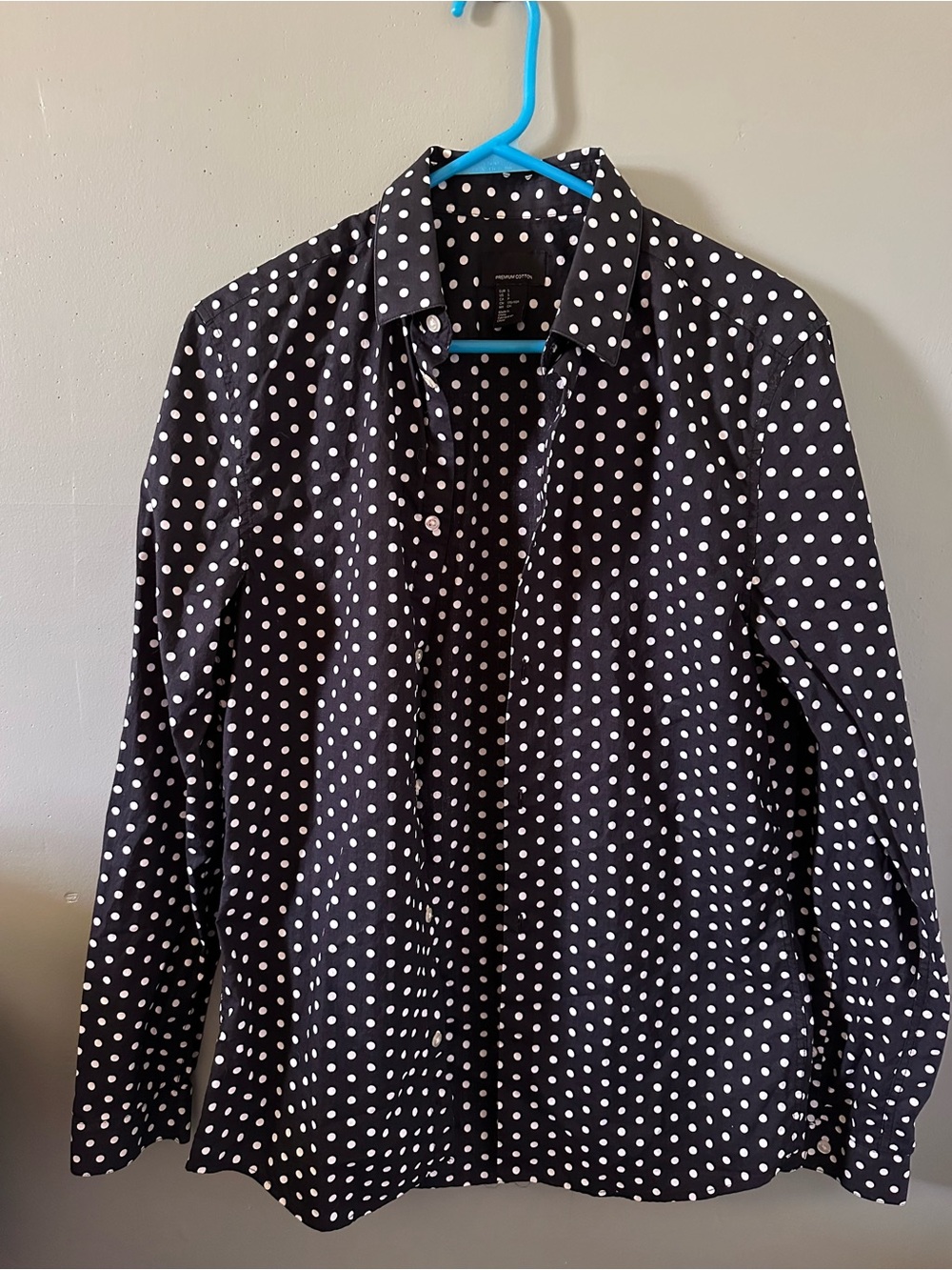 H&M Black Shirt with White Polka Dots